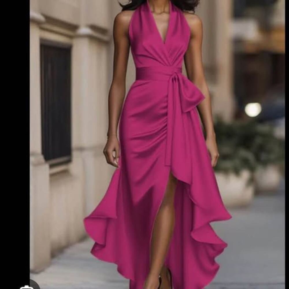 Ruffle Dress, Tie Waist, NEW Small